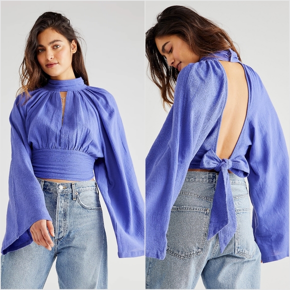 NWT Jen's Pirate Booty x Free People Purple Twilight Eyes Ultra Techno Top S - Picture 1 of 5